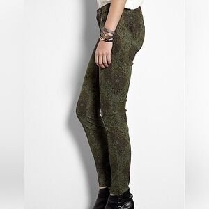 PAIGE Jeans VERDUGO ULTRA SKINNY Jeggings Paisley Green Black Gray Size 29